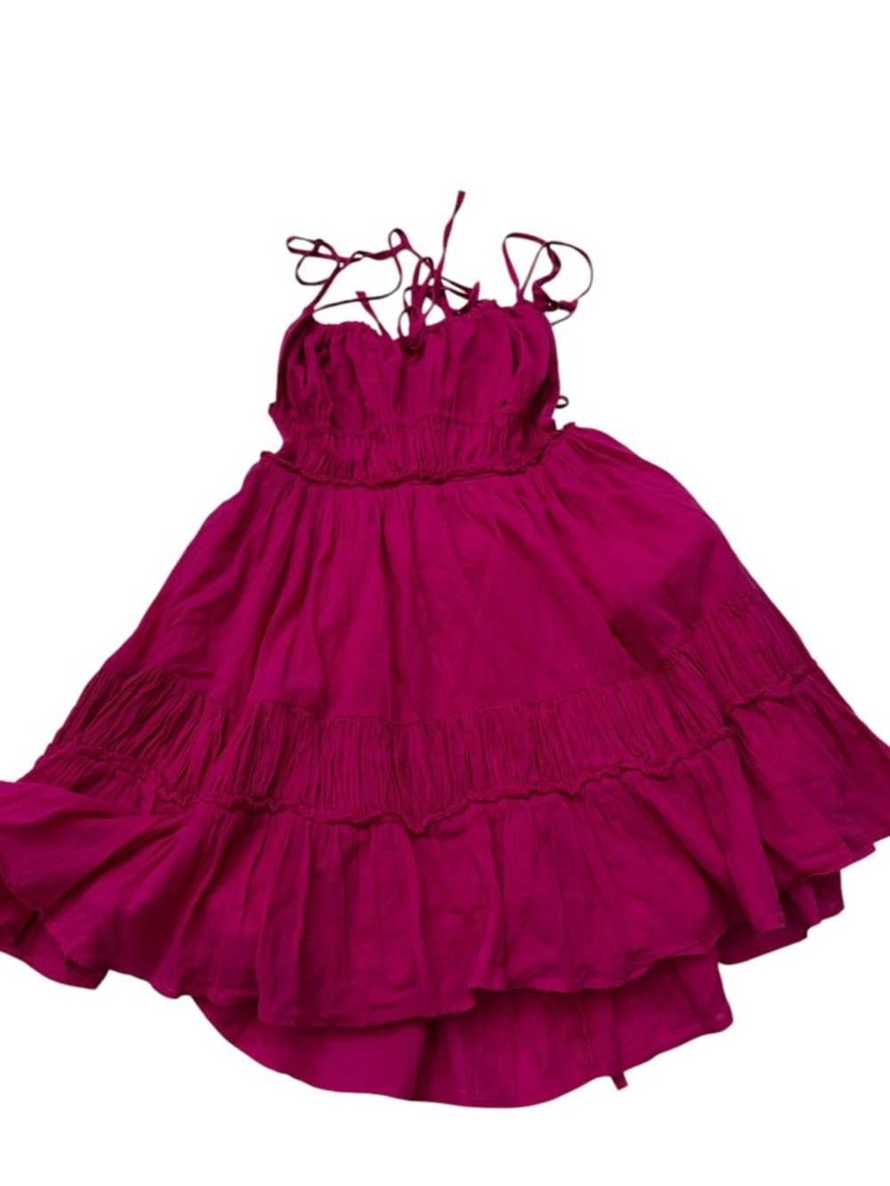 Free People Pink Smocked Tiered Mini Dress - Picture 3 of 10